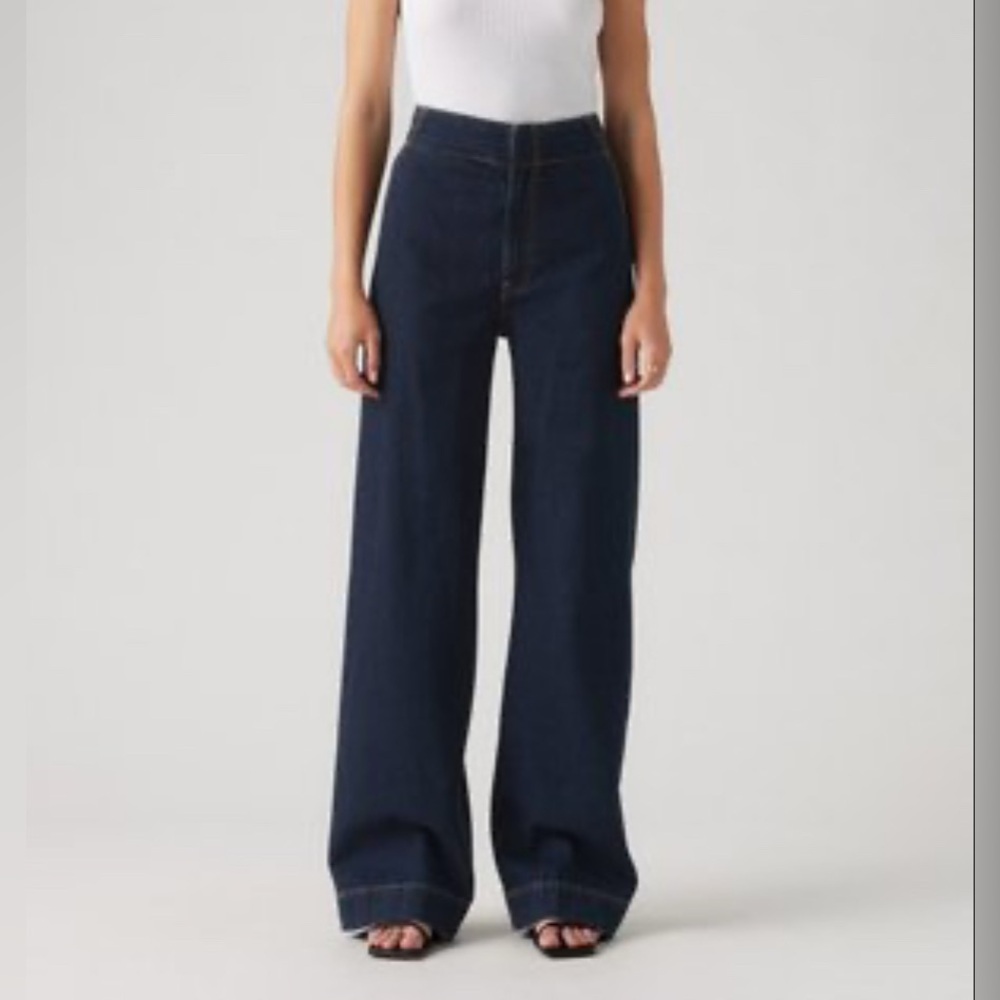 Levis Ribcage Wide Leg Tailored Jeans in Slick Streets size 25 inseam 32